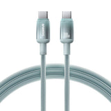 Cablu Baseus Discolor (E0420700), USB-C to USB-C, 100W, 480Mbps, 1m, Albastru /Green