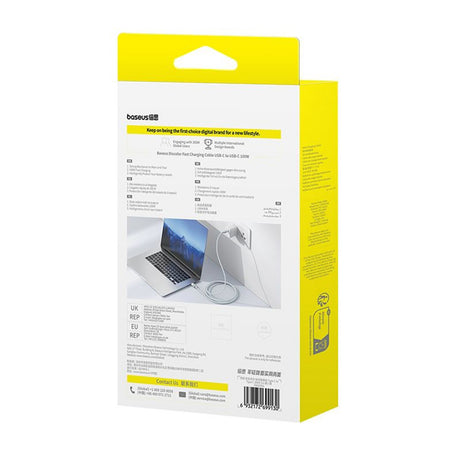 Cablu Baseus Discolor (E0420700), USB-C to USB-C, 100W, 480Mbps, 1m, Albastru /Green