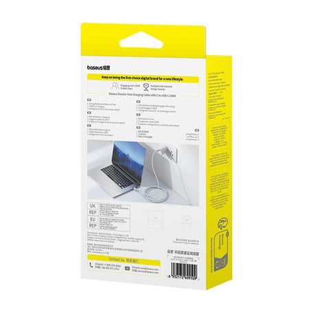 Cablu Baseus Discolor (E0420701), USB-C to USB-C, 100W, 480Mbps, 2m, Albastru /Green