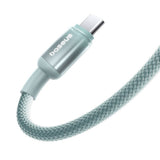 Cablu Baseus Discolor (E0420701), USB-C to USB-C, 100W, 480Mbps, 2m, Albastru /Green