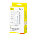 Cablu Baseus Discolor (E0420702), USB-C to USB-C, 100W, 480Mbps, 1m, Argintiu