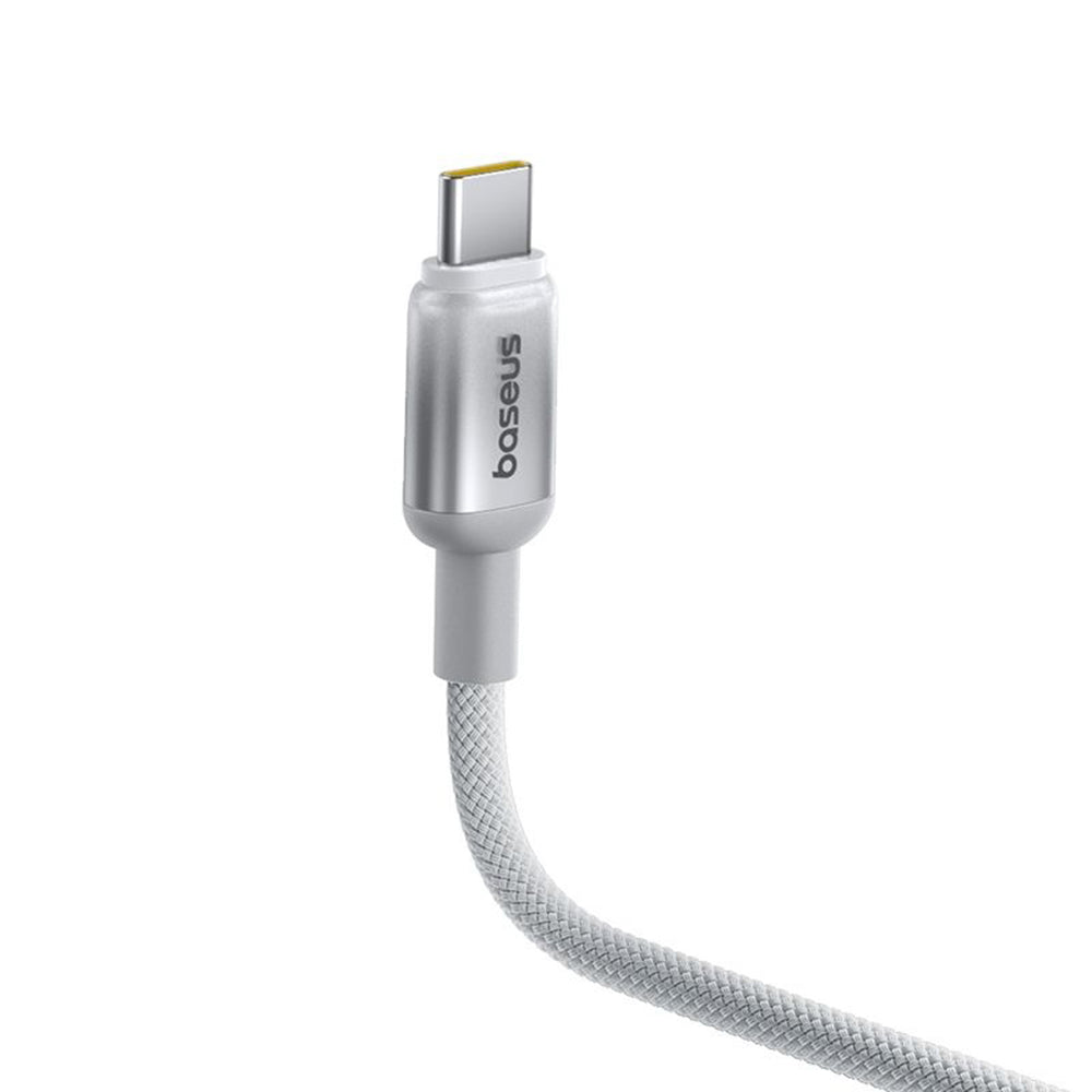 Cablu Baseus Discolor (E0420702), USB-C to USB-C, 100W, 480Mbps, 1m, Argintiu