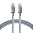 Cablu Baseus Discolor (E0420703), USB-C to USB-C, 100W, 2m, Argintiu