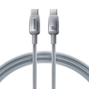 Cablu Baseus Discolor (E0420703), USB-C to USB-C, 100W, 2m, Argintiu