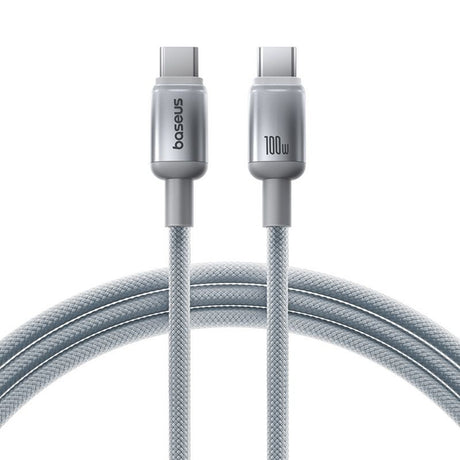 Cablu Baseus Discolor (E0420703), USB-C to USB-C, 100W, 2m, Argintiu
