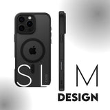 Husa de protectie PanzerGlass® HardCase Black MagSafe & Frame Series compatibil cu iPhone 16, Transparent