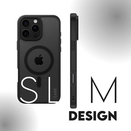 Husa de protectie PanzerGlass® HardCase Black MagSafe & Frame Series compatibil cu iPhone 16, Transparent