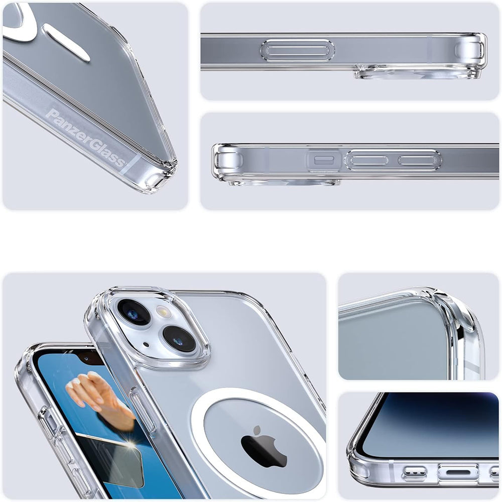 Husa de protectie PanzerGlass® HardCase White MagSafe Series compatibil cu iPhone 16 Pro, Transparent