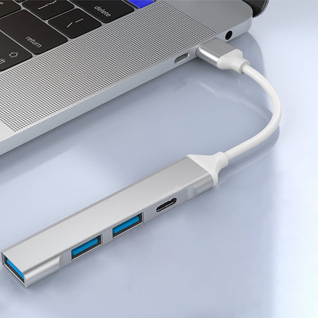 Hub/Dock Techsuit Docking Station PolarisBridge 4 in 1 (H19), USB to 2x USB 2.0, 1x USB 3.0, 1x Type-C, Gri /White