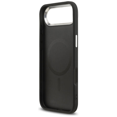 Husa de protectie Karl Lagerfeld Leather Karl & Choupette Pins MagSafe (KLHMP17MPSMLRKCK) compatibil cu iPhone 17 Air, Negru