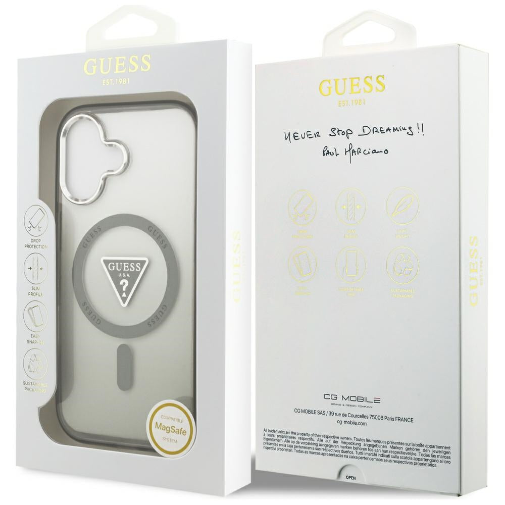 Husa de protectie Guess IML Gradient Triangle Logo MagSafe (GUHMP17SHGTMLCGA) compatibil cu iPhone 17, Kaki