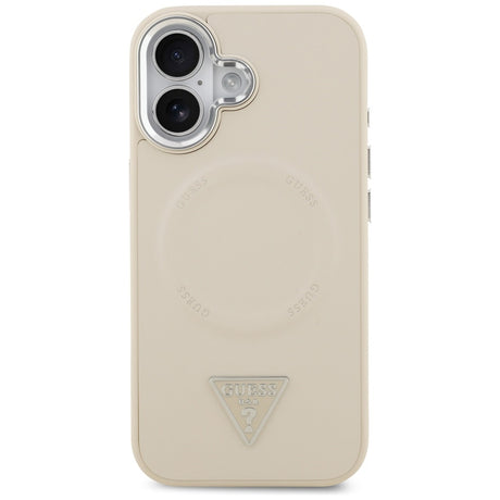 Husa de protectie Guess Hardcase Triangle Logo MagSafe (GUHMP17SPSDTSCME) compatibil cu iPhone 17, Bej