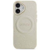 Husa de protectie Guess Peony Hot Stamp MagSafe (GUHMP17SPSAMSECE) compatibil cu iPhone 17, Bej