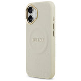 Husa de protectie Guess Peony Hot Stamp MagSafe (GUHMP17SPSAMSECE) compatibil cu iPhone 17, Bej