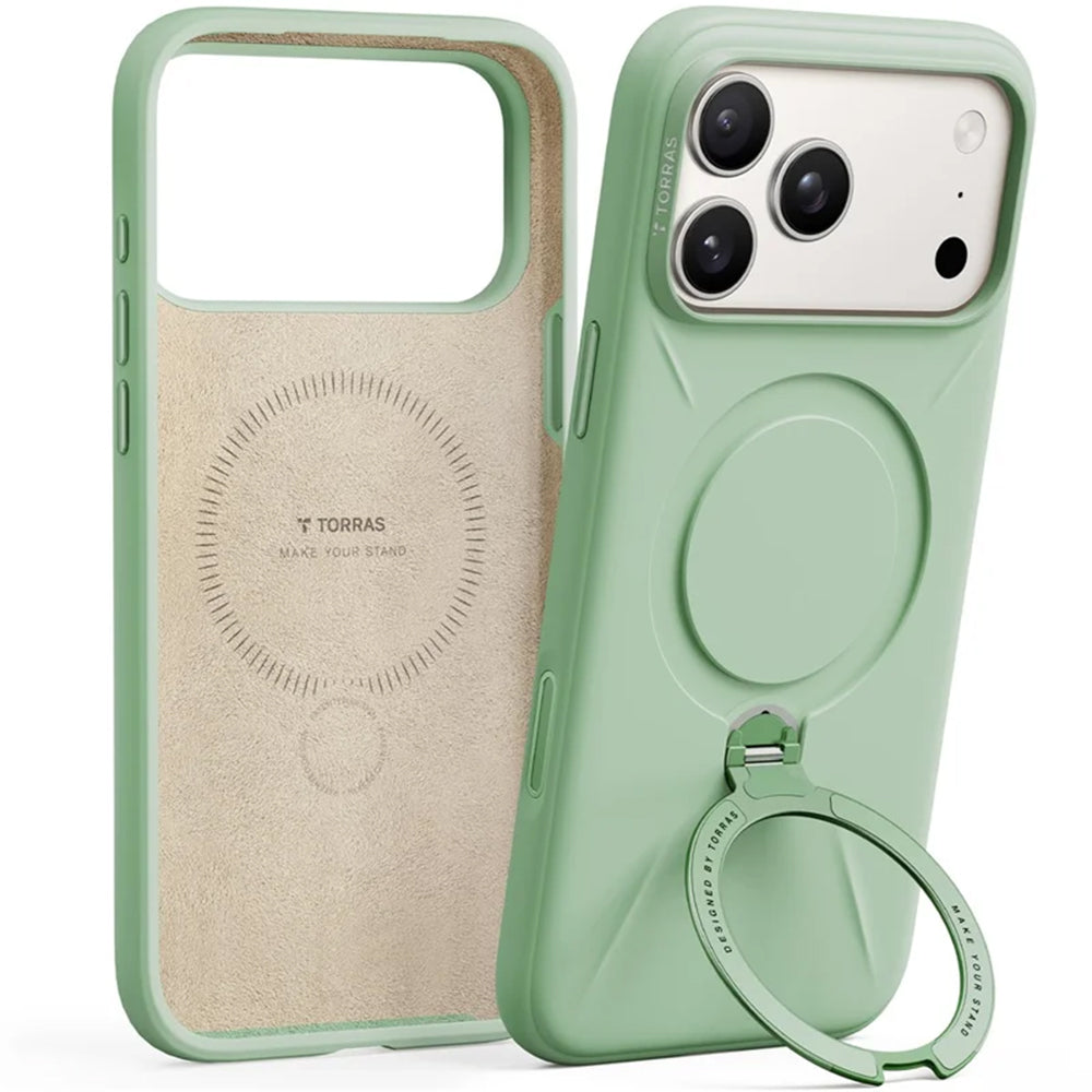 Husa de protectie Torras QPRO Silicone Series compatibil cu iPhone 17 Pro, Matcha Green