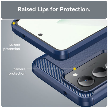 Husa de protectie Techsuit Carbon Silicone compatibil cu Xiaomi Redmi 15 4G / Redmi 15 5G, Albastru