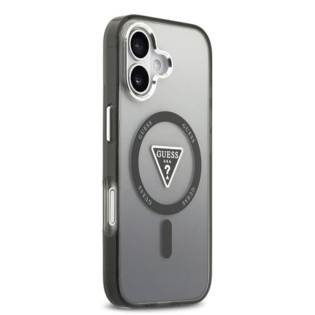 Husa de protectie Guess IML Gradient Triangle Logo MagSafe (GUHMP17SHGTMLCGK) compatibil cu iPhone 17, Negru