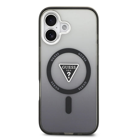 Husa de protectie Guess IML Gradient Triangle Logo MagSafe (GUHMP17SHGTMLCGK) compatibil cu iPhone 17, Negru