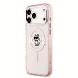 Husa de protectie Karl Lagerfeld IML Choupette Sketch Logo MagSafe (KLHMP17XHGCHGKBP) compatibil cu iPhone 17 Pro Max, Roz