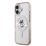 Husa de protectie Karl Lagerfeld IML Choupette Sketch Logo MagSafe (KLHMP17SHGCHGKBP) compatibil cu iPhone 17, Roz