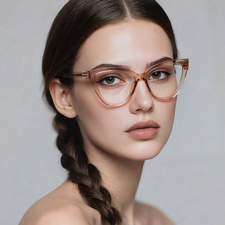 Techsuit Anti-Blue Light Glasses Reflex PC (2279), for Women, Cat Eye, TR90&Metal Frame, AC Lens, Negru