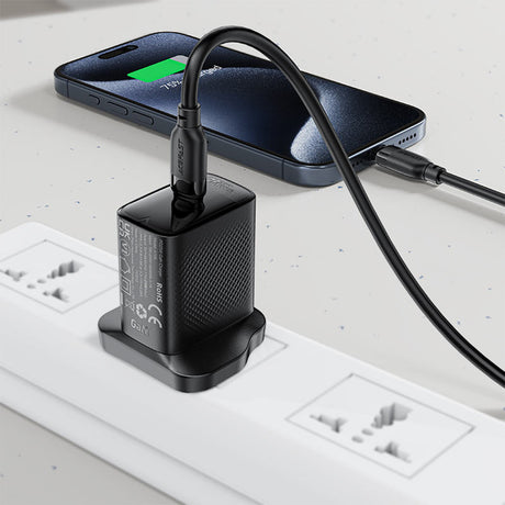 Cablu Acefast (C16-04), Fast Charging, USB to Type-C, 3A, Bend-Resistant, 1.2m, Negru