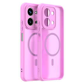 Husă Techsuit HaloFrost II MagSafe roz pentru Xiaomi Redmi 15C 4G și Redmi 15C 5G
