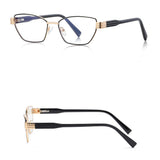 Techsuit Anti-Blue Light Glasses Reflex PC (3162), for Women, Rectangle, Metal Frame, AC Lens, Negru