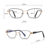 Techsuit Anti-Blue Light Glasses Reflex PC (3162), for Women, Rectangle, Metal Frame, AC Lens, Negru