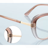 Techsuit Anti-Blue Light Glasses Reflex PC (2265), for Women, Butterfly, TR90&Metal Frame, AC Lens, Negru /Gold