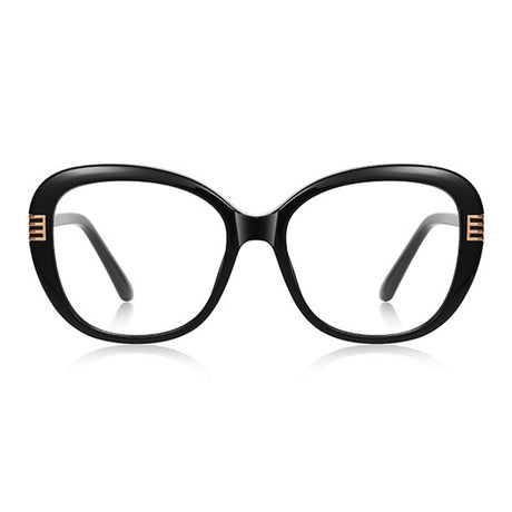 Techsuit Anti-Blue Light Glasses Reflex PC (2265), for Women, Butterfly, TR90&Metal Frame, AC Lens, Negru /Gold