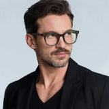 Techsuit Anti-Blue Light Glasses Reflex PC (2229), for Men, Round, TR90&Metal Frame, AC Lens, Negru