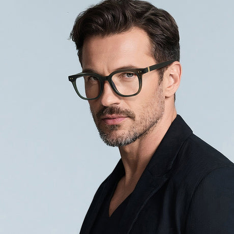 Techsuit Anti-Blue Light Glasses Reflex PC (2229), for Men, Round, TR90&Metal Frame, AC Lens, Negru
