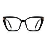 Techsuit Anti-Blue Light Glasses Reflex PC (2260), for Women, Oversize, TR90&Metal Frame, AC Lens, Negru /Gold