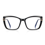 Techsuit Anti-Blue Light Glasses Reflex PC (2273), for Women, Oversized, TR90&Metal Frame, AC Lens, Negru