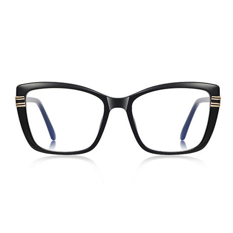 Techsuit Anti-Blue Light Glasses Reflex PC (2273), for Women, Oversized, TR90&Metal Frame, AC Lens, Negru