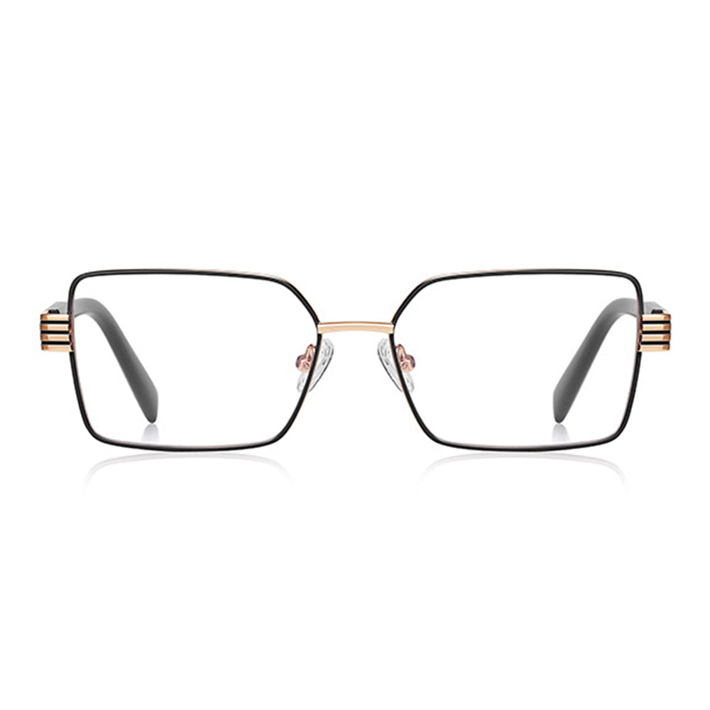 Techsuit Anti-Blue Light Glasses Reflex PC (3160), for Women, Rectangle, Metal Frame, AC Lens, Negru