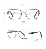 Techsuit Anti-Blue Light Glasses Reflex PC (3160), for Women, Rectangle, Metal Frame, AC Lens, Negru