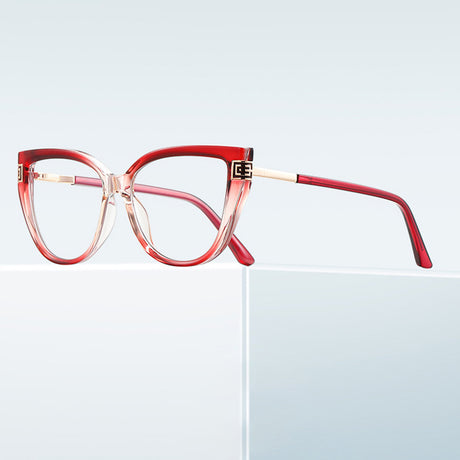Techsuit Anti-Blue Light Glasses Reflex PC (2259), for Women, Oversized, TR90&Metal Frame, AC Lens, Negru
