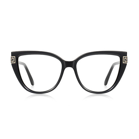 Techsuit Anti-Blue Light Glasses Reflex PC (2259), for Women, Oversized, TR90&Metal Frame, AC Lens, Negru