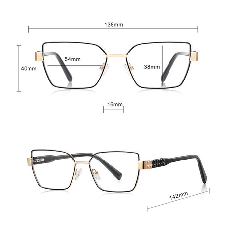 Techsuit Anti-Blue Light Glasses Reflex PC (3169), for Women, Hexagonal, Metal Frame, AC Lens, Maro /Leopard