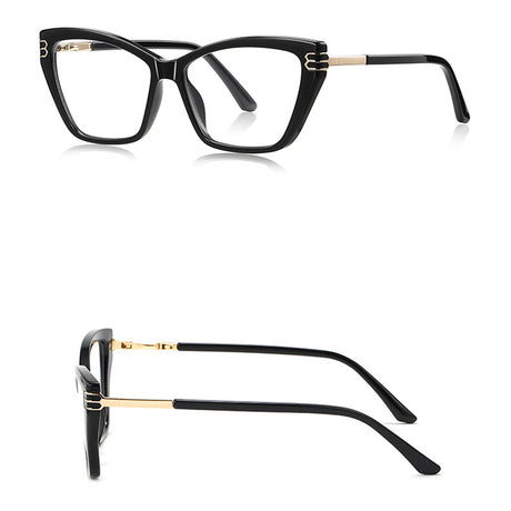 Techsuit Anti-Blue Light Glasses Reflex PC (2262), for Women, Rectangle, TR90&Metal Frame, AC Lens, Negru