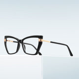 Techsuit Anti-Blue Light Glasses Reflex PC (2269), for Women, Oversized, TR90&Metal Frame, AC Lens, Negru
