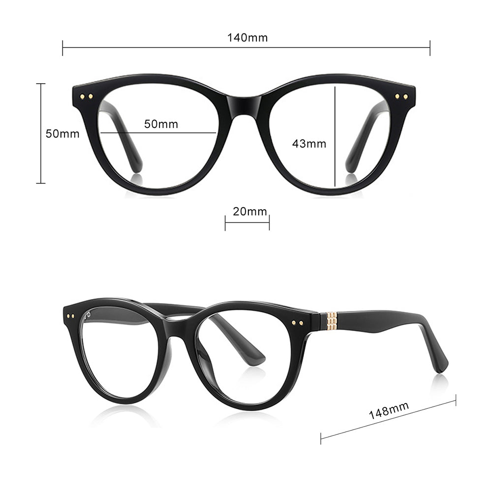 Techsuit Anti-Blue Light Glasses Reflex PC (2231), for Men, Round, TR90&Metal Frame, AC Lens, Transparent /Brown