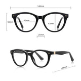 Techsuit Anti-Blue Light Glasses Reflex PC (2231), Round, TR90&Metal Frame, AC Lens, Transparent /Gray