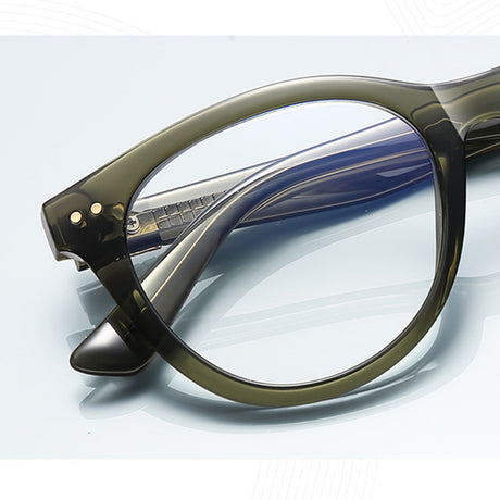 Techsuit Anti-Blue Light Glasses Reflex PC (2231), Round, TR90&Metal Frame, AC Lens, Transparent /Green