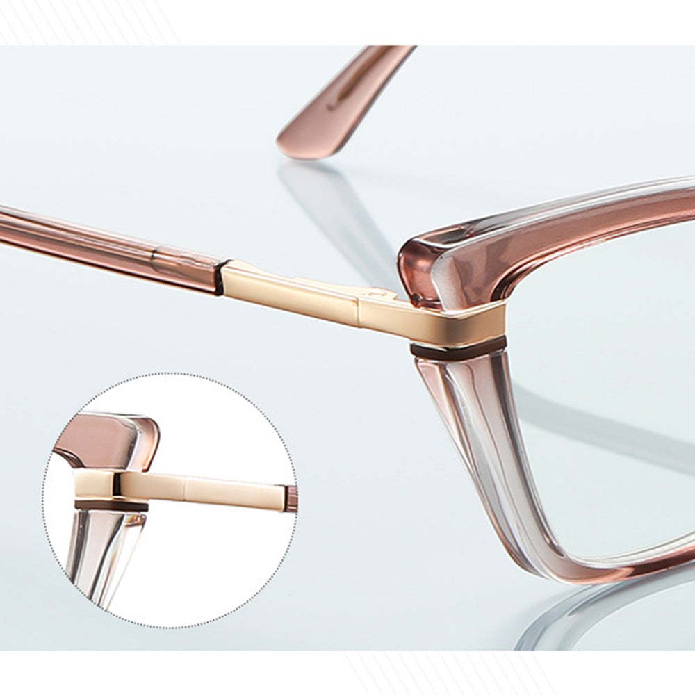 Techsuit Anti-Blue Light Glasses Reflex PC (2271), for Women, Rectangle, TR90&Metal Frame, AC Lens, Negru