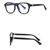Techsuit Anti-Blue Light Glasses Reflex PC (2227), for Men, Round, TR90&Metal Frame, AC Lens, Negru
