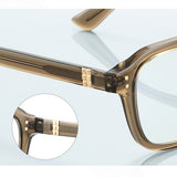 Techsuit Anti-Blue Light Glasses Reflex PC (2227), for Men, Round, TR90&Metal Frame, AC Lens, Transparent /Brown