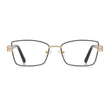Techsuit Anti-Blue Light Glasses Reflex PC (3171), for Women, Rectangle, Metal Frame, AC Lens, Negru